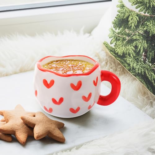 Taza de café de cerámica pintada a mano con un acabado artístico y platillo a juego 8