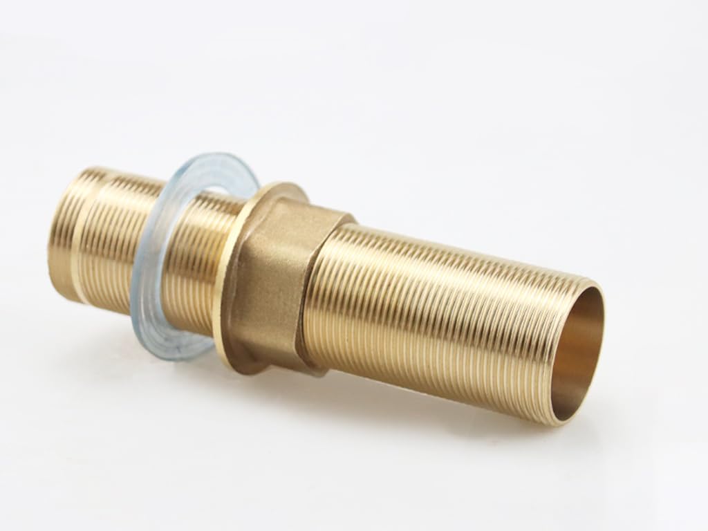 2 Pièces Extension de tuyau fileté, Extension de robinet filetée, Kit de Réparation de Robinet, Kit D'accessoires de Fixation Filetés, Avec 4 Rondelle, pour Réparation de Robinet(Couleur or)