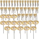 SHINA 45 Stück Messingbürsten Drahtbürsten Draht Bürstensatz Proxxon Polier Set Stahl Bürsten Polierscheiben Scheibenbürste Rundbürste Schaftaufnahme Ø 3,17 mm