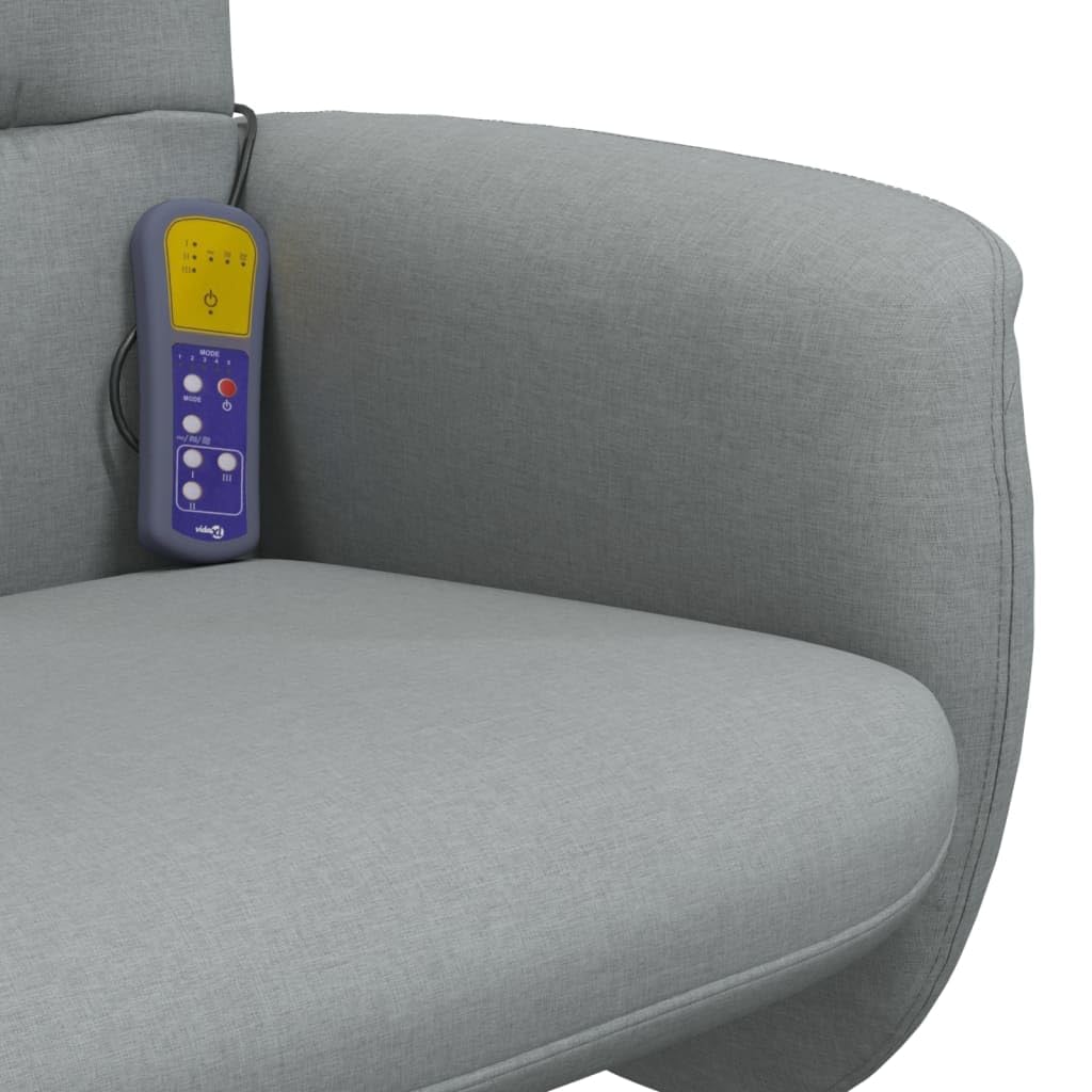 ZEYUAN Poltrona Reclinante Massaggio Poggiapiedi Grigio Chiaro Tessuto,Poltrona Relax,Poltrona Reclinabile TV,Poltrona TV Relax,Poltrona Reclinabile Soggiorno(SPU:356582)