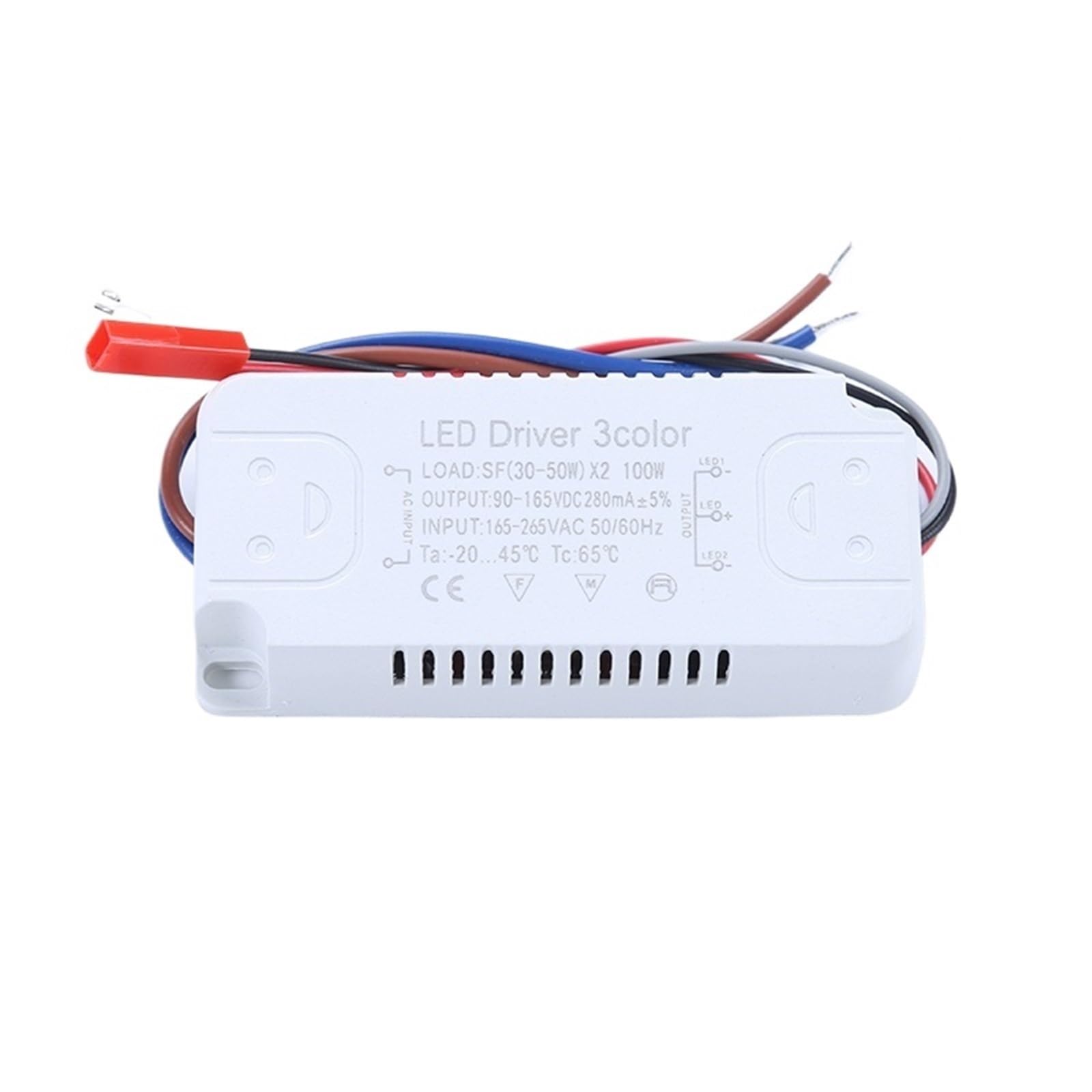 FCARUMIQP 3Colors LED Driver 12-24W/20-40W/30-50W/40-60W for Strip Power Input AC165-265V 220mA Unit Lighting-2((30-50W)-2)