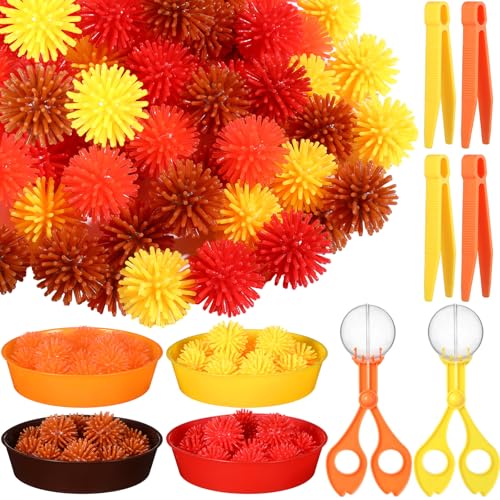 Image of Leitee 71 Pcs Sensory Bin Filler,Orange,Autumn