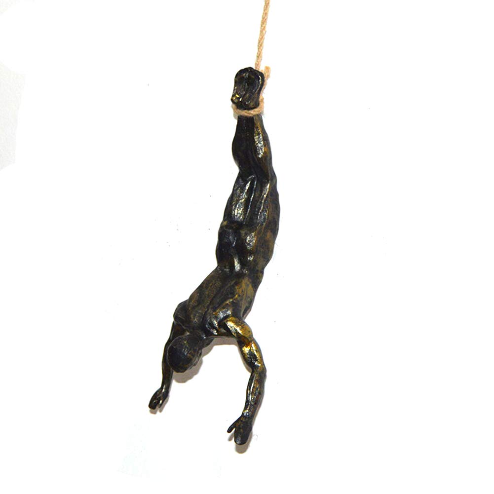 Xmgoodday C Resin Sculpture Limbing Man Wall Sculpture Reative Hand-Finished Wall Art Home Decor Sculptures Statues