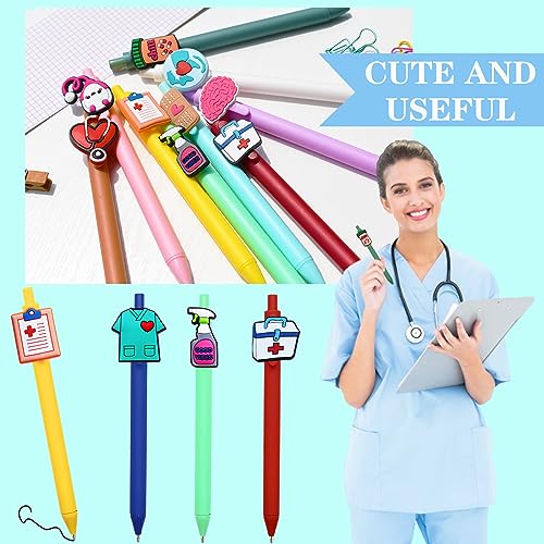 12 Pcs Nurse Pens Cute Nursing Student Essentials Pens, Include 10 replacement refills Writing Instruments for Nurses, Medical Assistants, Students, Workers Office Appreciation Gifts - Image 3