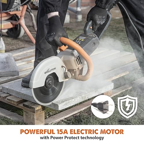 Evolution R230DCT | 9 in. Electric Concrete Saw | Diamond Masonry Blade Included | 15A Motor | 3-1/2" Cut Depth | No Gas, No Fumes | Circular Saw / Disc Cutter / Cut-Off Saw | Brick & Concrete by EVOLUTION - Image 2