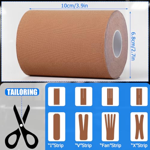 Image of 3 Pack Kinesiology Tapes, 4in x 5.5yd Sports Tape for Athletes | Water Resistant & Elastic for Muscle Support, Latex Free Cotton Pain Relief, Fits for Joints, Knee, Ankle, Shoulder, Wrist