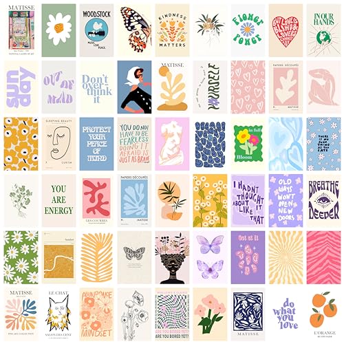 Image of Craft Qila DP Vol 1 Pack of 54 Aesthetic Wall Collage Kit, Girl Room Decor, Dorm Decor, Photo Collage Kit, Wall Collage