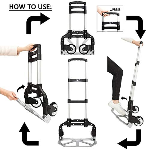 Carrito plegable portátil de aluminio 165 lbs miniatura 4