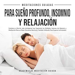 Diseño de la portada del título Meditaciones Guiadas Para Sue&ntilde;o Profundo, Insomnio y Relajaci&oacute;n