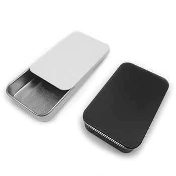 Amazon.co.jp: スライドケース 2個セット ブリキ缶 小物入れ