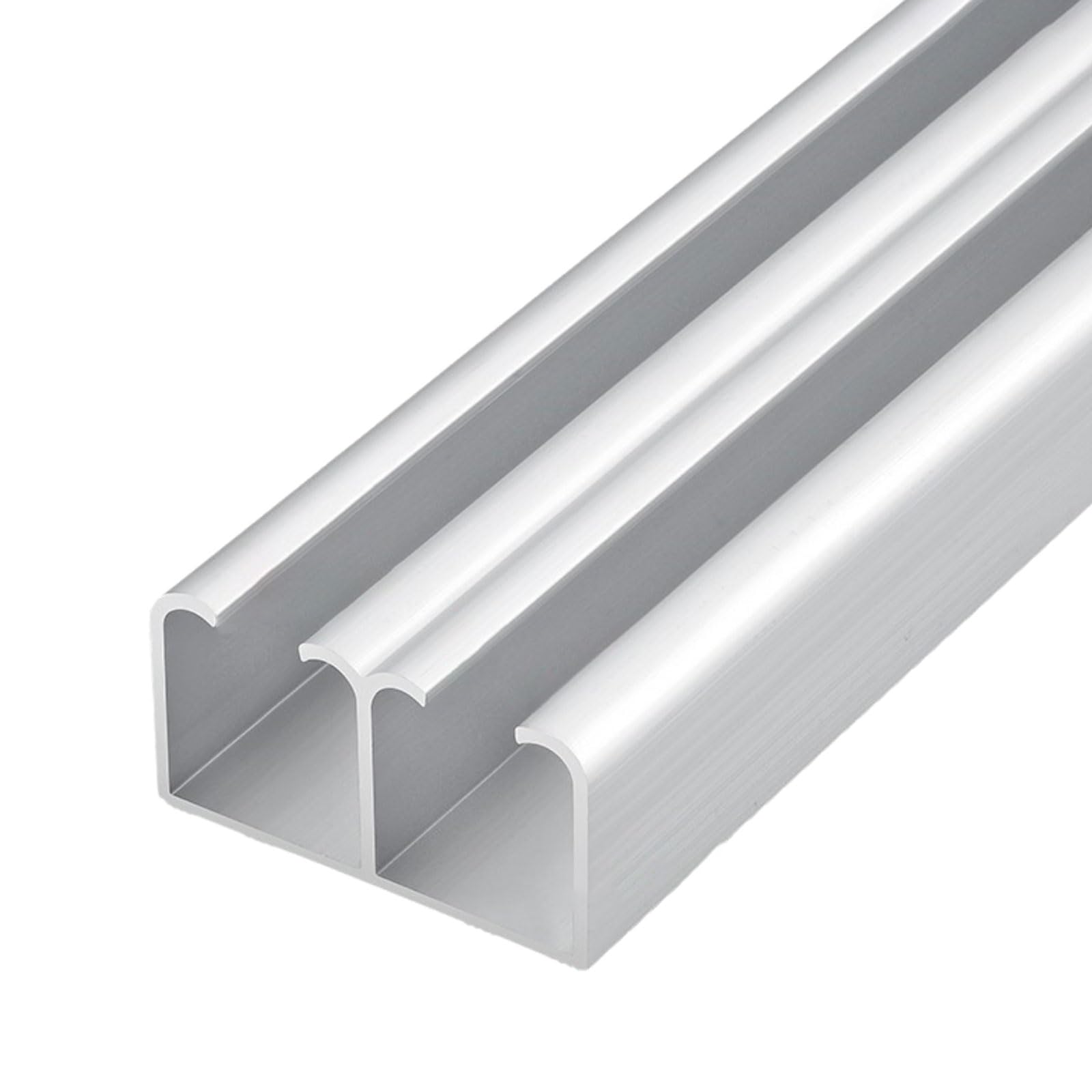 Unikicool Pocket Door Tracks For 2 Door System,Pocket Barn Doors Track Program,2-doors Sliding Track System Aluminium,Smooth Operation,for Display Cabinet Closet Wardrobe.
