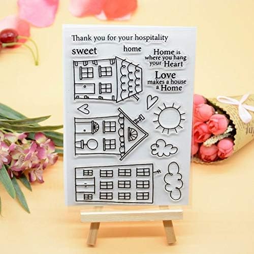 Welcome to Joyful Home 1pc Love Makes a Room House Clear Stamp for Card Making Decoration and Scrapbooking 11x16cm