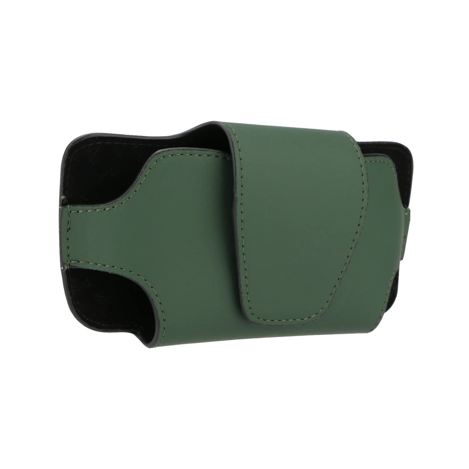 LFOTPP Coche Gafas Caja, Estuche para Gafas Clip para Visera Solar Funda, Soporte para Gafas de Sol, Universal Funda de Almacenamiento de Caja Organizadora Cuero para Gafas (Verde)
