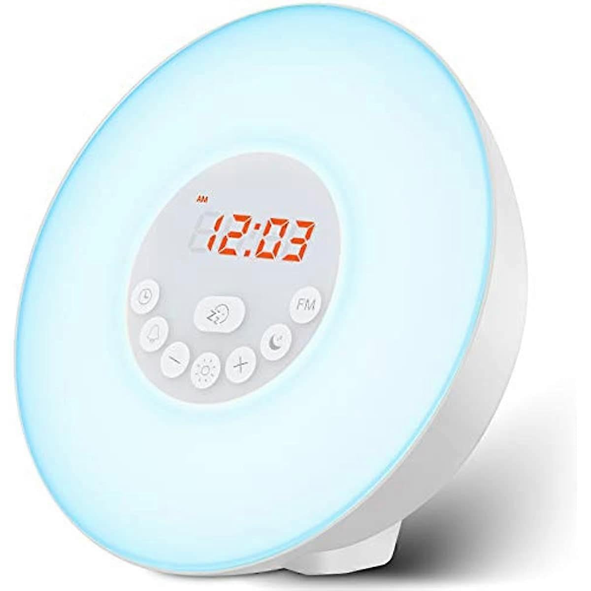 JOYHAPPST Sunrise Alarm Clock Wake Up Light - Upgraded Version Light Alarm with SunriseSunset Simulation Dual Alarms and Snooze Function 6 Colors Atmosphere Lam