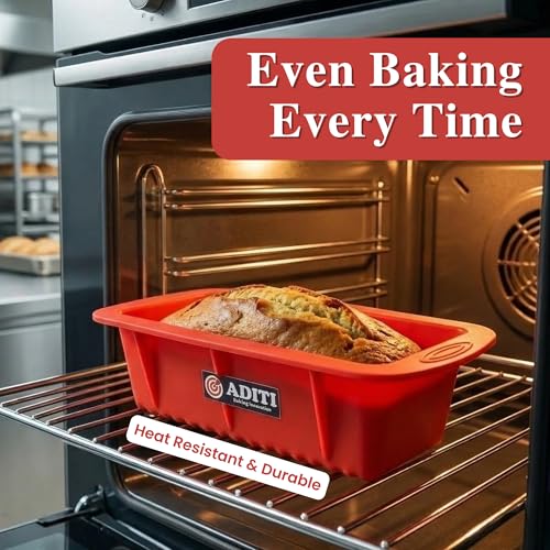 Image of Aditi Loaf Silicon Mould (8 Inches) | Food Grade Quality | Ideal for Baking Loaf | Reusable & Heat Resistant Mould | Soft & Durable | BPA Free & Non Toxic | for Bread, Brownies, Fruit Cake