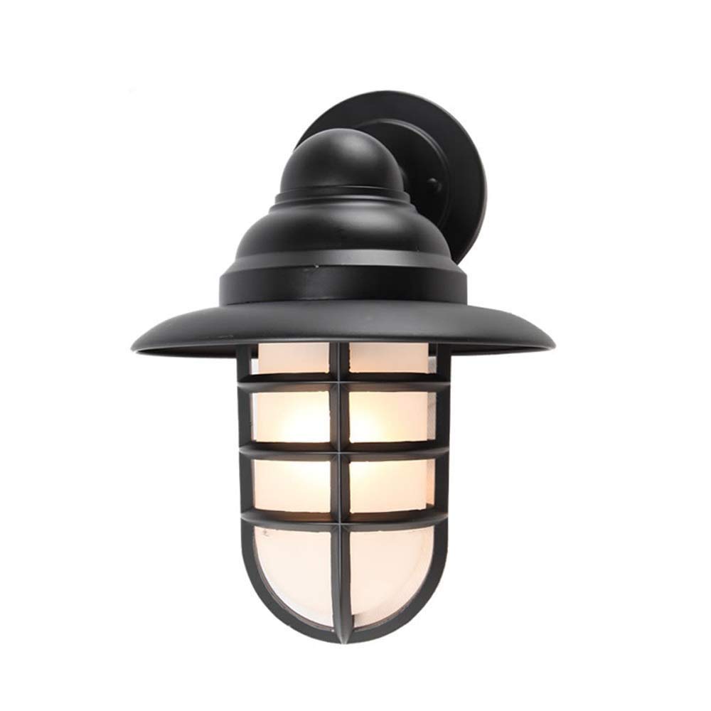 Lumière murale rétro lanterne noire haut de gamme pour terrasse et villa