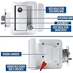 RV Travel Trailer Entry Door Lock Polar White Paddle Deadbolt - Image 3