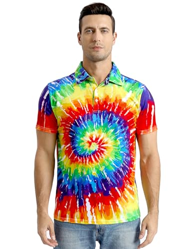 LINOCOUTON Men's American Patriotic Flag Pride Day Golf Polo Short Sleeve Shirt4