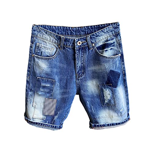 Short en jean vintage homme style motard avec poches et denim robuste
