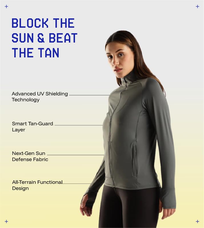 Image of Womens Sunscreen Jacket ICE Pro - UPF 50+ Cooling Jacket for Men & Women|Cool Rush Pro Tech,UV Protection,Breathable,Sweat-Wicking, Anti-Microbial, Lightweight Sun Hoodie for Outdoor Sports & Travel