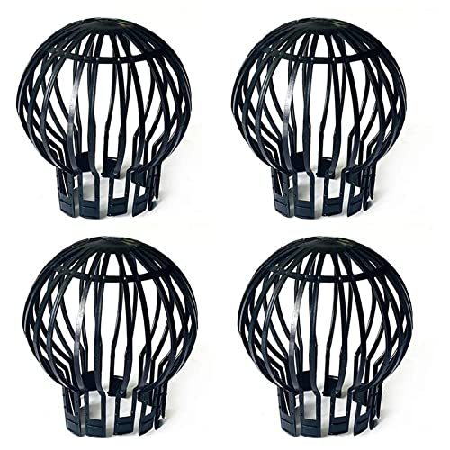 Plastic Gutter Guards for Toproof, Keeps Gutter downpipes Clear of blockages from Leaves, Moss, muck, mud, Balls and Other Debris, 4 Pack, Black, 130x130x155mm