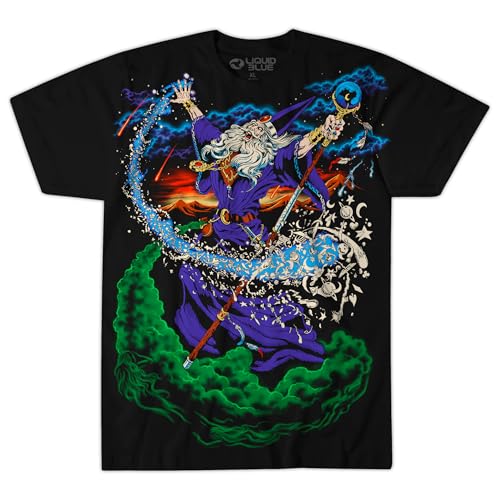 Amazon.com: Liquid Blue Wizard Black T-Shirt (Black,Small
