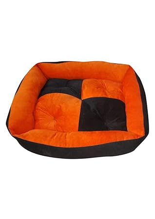 UR PET Supplier Super Soft Reversable Dog and Cat Bed (OrangeBlack) (Size : XL)