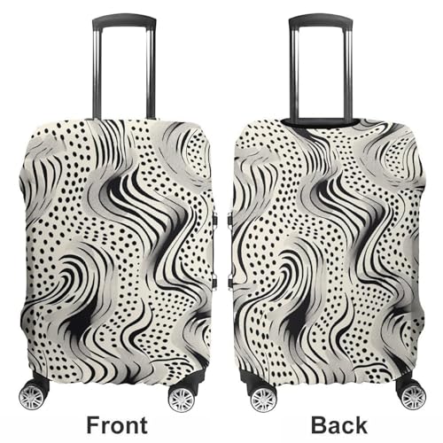 Travel Luggage Cover Suitcase Protector Wavy Lines And Dots Elastic Washable Suitcase Cover Anti-scratch Spandex Baggage Covers Fits 18-32 Inch Luggage3