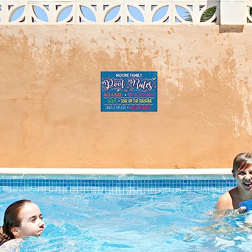Cartel personalizado para piscina, reglas, aluminio 10x14 miniatura 5