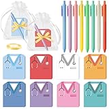 ANGOLIO Nurse Sticky Notes with Pens - National Nurses Day 97Pcs Funny Costume Self-Stick Notes Nursing Student Essentials School Stationary Gifts Booklet Notepads Pens for Hospital School Party Gifts