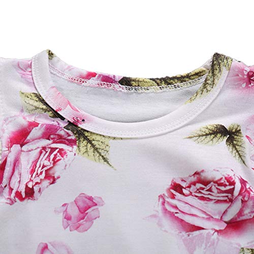 Conjunto de roupas para bebês recém-nascidos, manga curta, floral, vestido de tutu, roupas de verão,