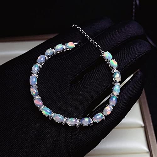 Pulsera de ópalo para diario y eventos especiales con fina plata de ley para mujer 5