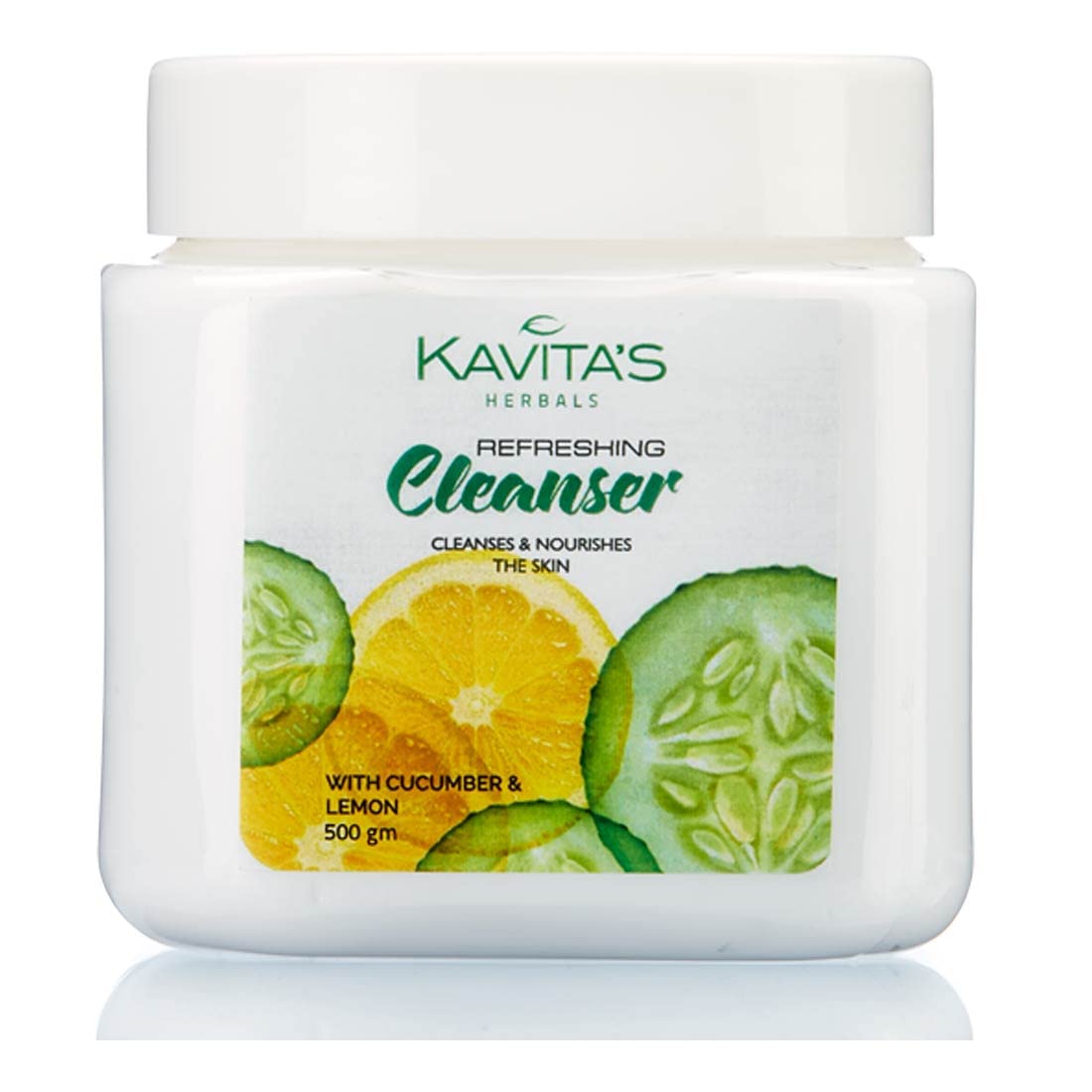 Kavita's Refreshing Cleanser I Instant Dirt Removal I Instant Refreshing Glow with Lemon and Cucumber I Facial Cleanser I Makeup Cleanser I Gentle Cleanser I All Skin Types I 500 ml