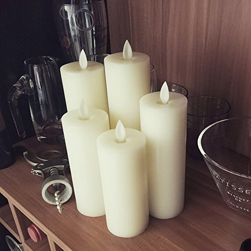 smtyle Flameless Candles Pack of 5 Flickering Realistic Bright Pillar