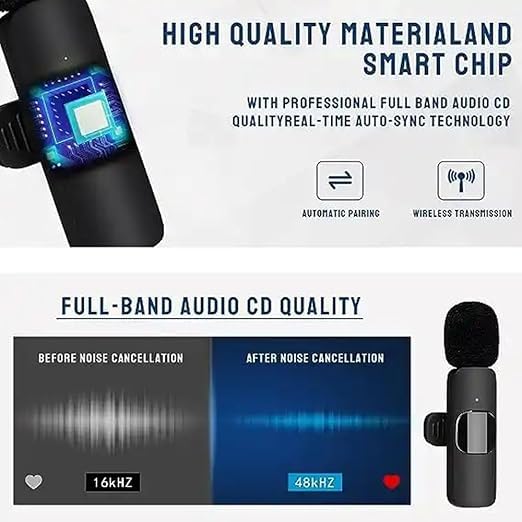 Image of Dual Wireless Lavalier Microphone for Mobile | Plug & Play Collar Mic for YouTube, Vlogging, Reels, Interviews, Live Streaming & Online Classes | Clear Audio | 20m Range
