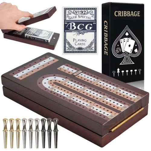 Magnetic Lock Foldable Cribbage Board Set