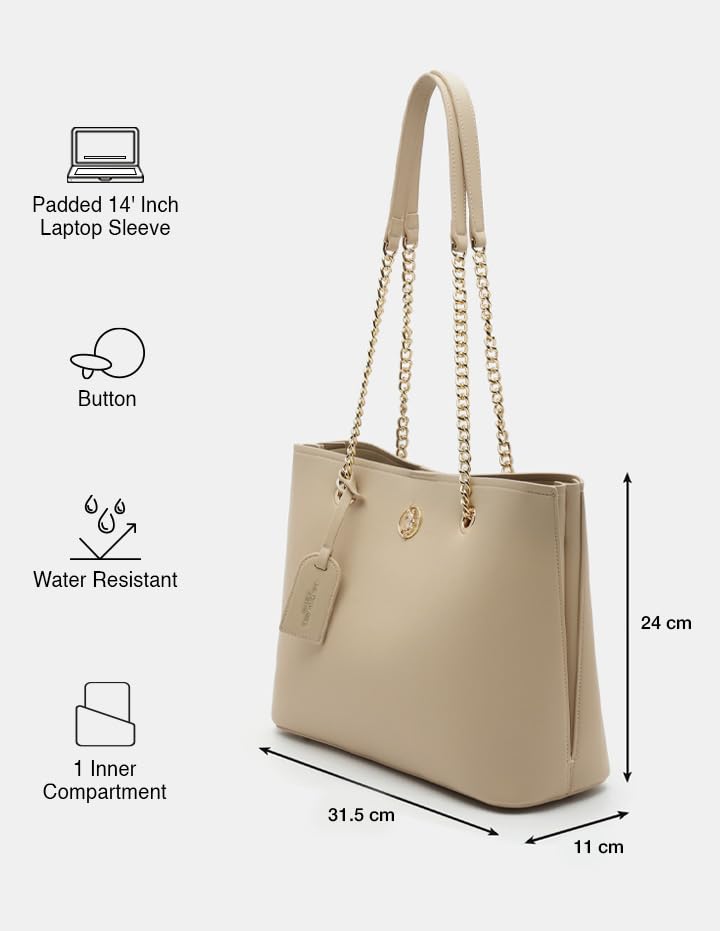 Image of Gabby Solid Tote Handbag |Multi Pockets For Women| Stylish Handbag For Women |Office Bag And Everyday Use