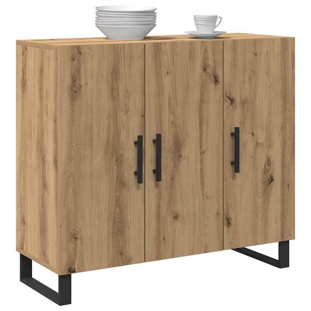 vidaXL Sideboard Artisan Oak 90 x 34 x 80 cm Engineered Wood, Dining Room, Modern Rectangular Sideboard, Durable Storage Unit, Functional Cabinet for Home Organization and Decor