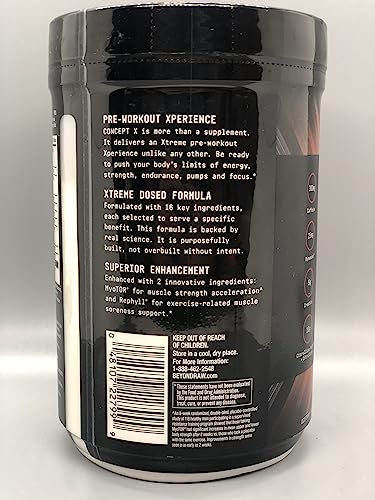 BEYOND RAW Concept X | Clinically Dosed Pre-Workout Powder | Contains Caffeine, L-Citrulline, Creatine, and Beta-Alanine | Gummy Worm | 20 Servings