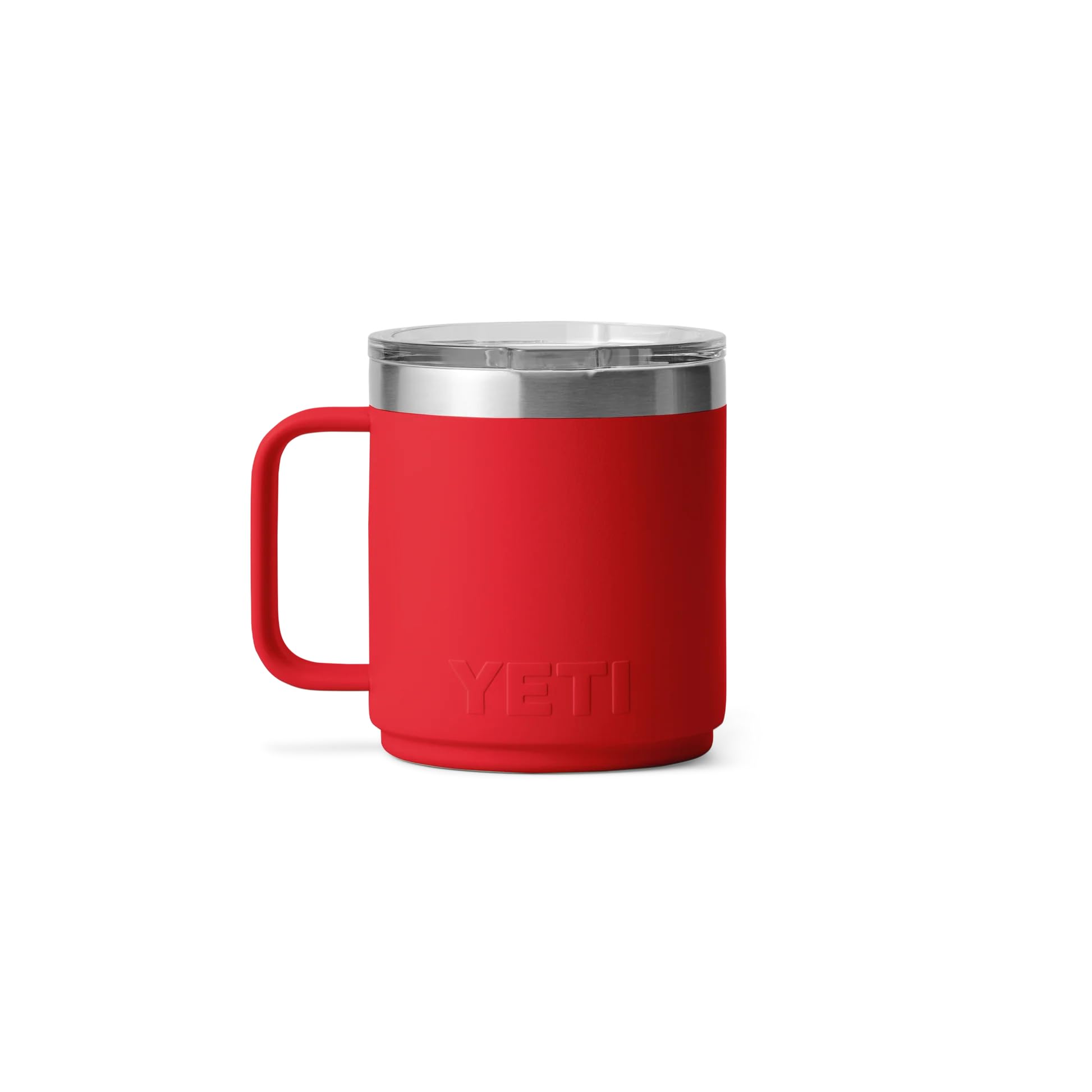 YETI Rambler Stackable Mug with Durasip Ceramic Lining, Vacuum Insulated Stainless Steel Mug with Magslider Lid, Rescue Red, 10 oz (295 ml)