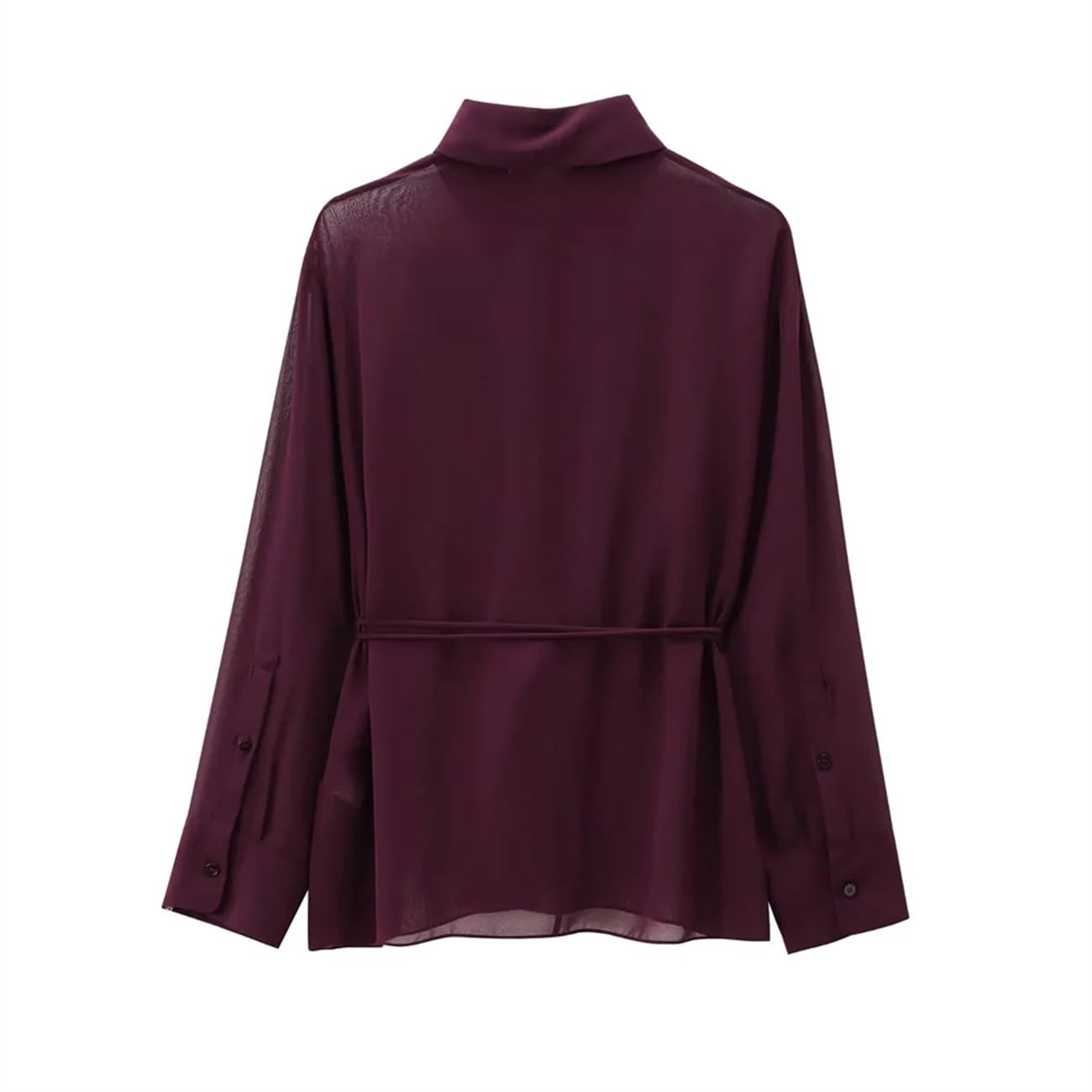 Camicia a maniche lunghe con scollo a V a maniche lunghe da donna tinta unita casual con decorazione a fiocco camicia
