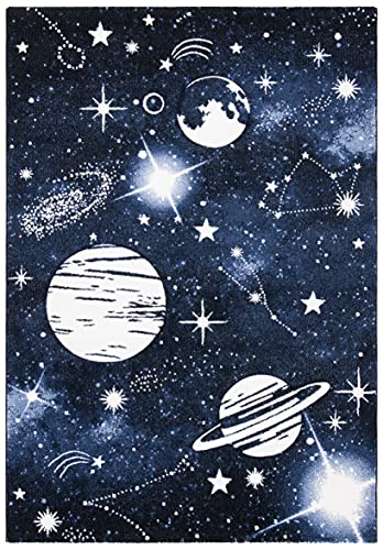 Safavieh Carousel Kids Collection Area Rug - 5'3" X 7'6", Dark Blue & Light Blue, Non-Shedding & Easy Care, Ideal For High Traffic Areas For Boys & Girls In Playroom, Nursery, Bedroom (Crk122M) #TOP1