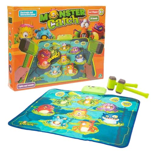 Monster Catch - Chasse Les Monstres avec Ton Marteau, Jeu de société ludique, Réflexes et rapidité, 1-2 Joueurs, pour Les Enfants dès 3 Ans, GPG19