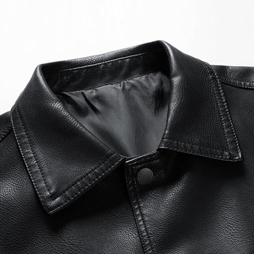 Chaqueta Bomber de Cuero para Hombre Slim Fit miniatura 2