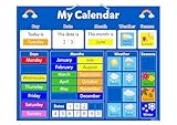 Wisdom Learning Kids Magnetic Calendar Board 40x32cm – Educational Chart with Strong Magnets, Customizable Pieces, Child-Safe for Home/School (My Calendar)