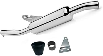 Bike Angular Empty Free Flow Bullet Exhaust Silencer Chrome with Zed Clamp Bush for RE Classic Battle Green 350