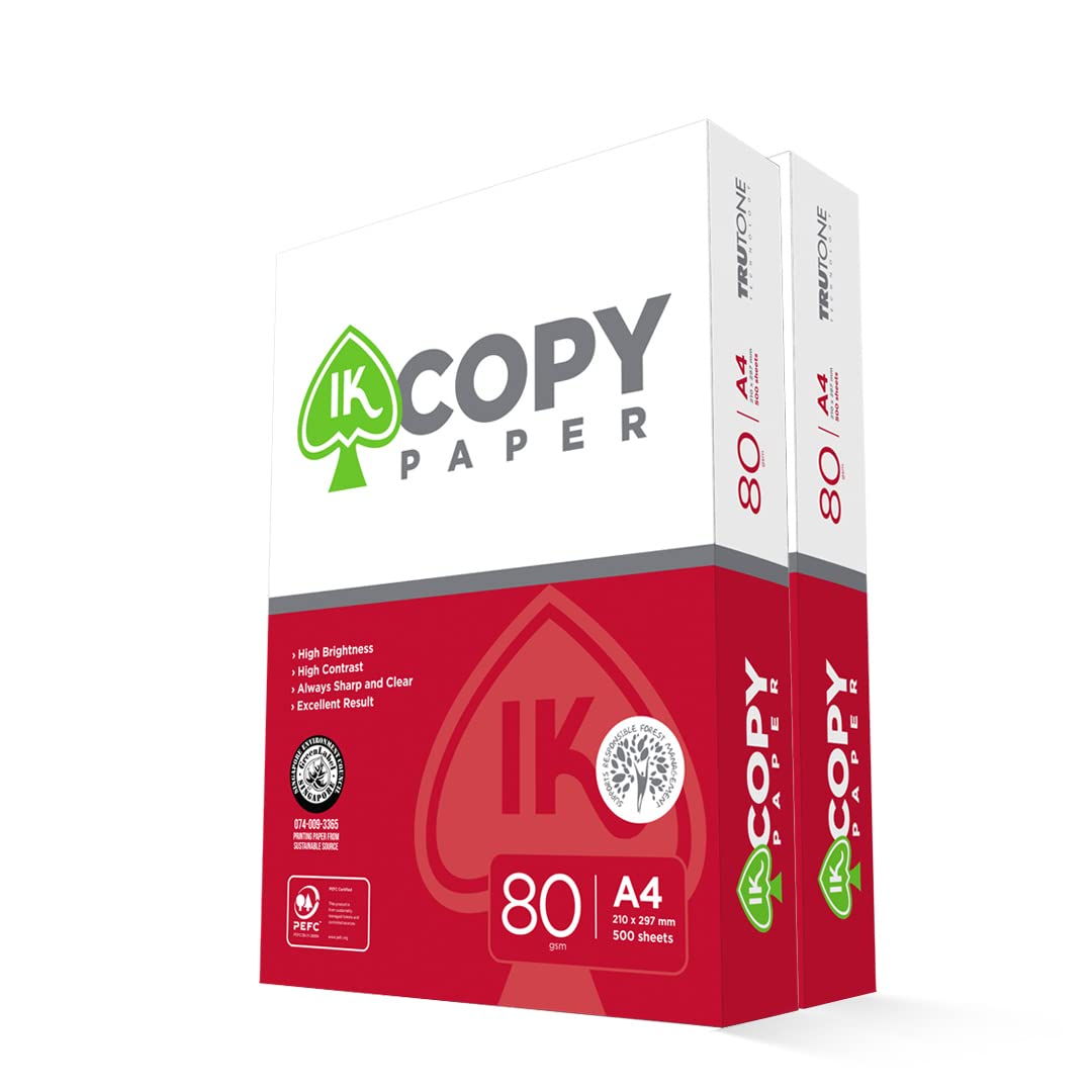 Folios A4 80gr Copy Paper, Dos Paquetes de 500 Hojas (1.000 folios), Papel Multifunción para Impresora Inkjet y Láser, DIN A4 210x297mm Ideales para Oficina y Hogar - COMFORT HOUSE