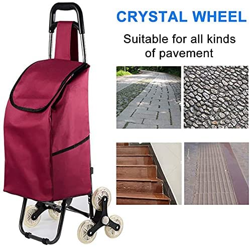 WEDF Klappbarer Einkaufswagen, Treppensteiger, Einkaufstrolley, Klappbarer Einkaufswagen, Leichter Einkaufswagen mit… – Bild 7