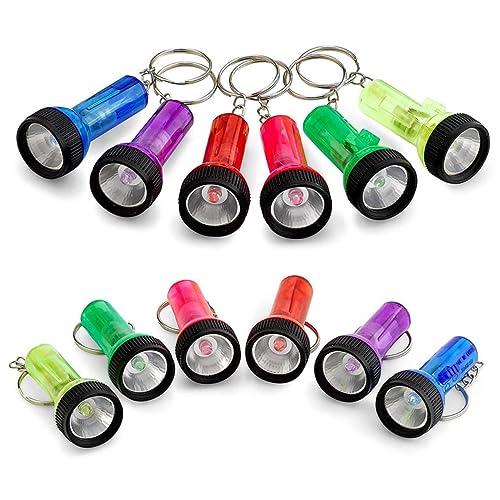 ifundom 12Pcs Mini Keychain Flashlight LED Pocket Key Ring with Light for Outdoor Activities Camping and Emergency Use for Purse Keys
