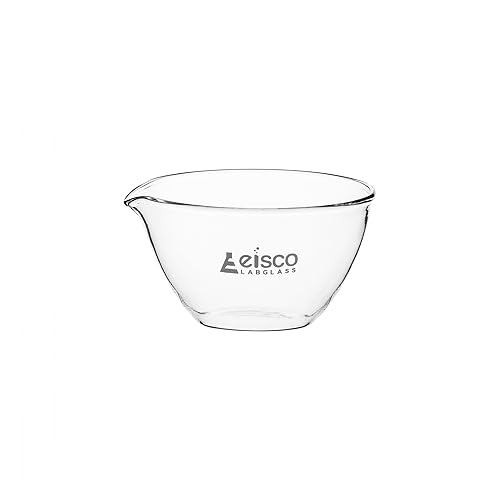 EISCO Lavabo evaporador, 1.5 fl oz - Fondo plano, con boquilla - Vidrio de borosilicato 3.3 - Tazón para mezclar, laboratorio, cocina, manualidades